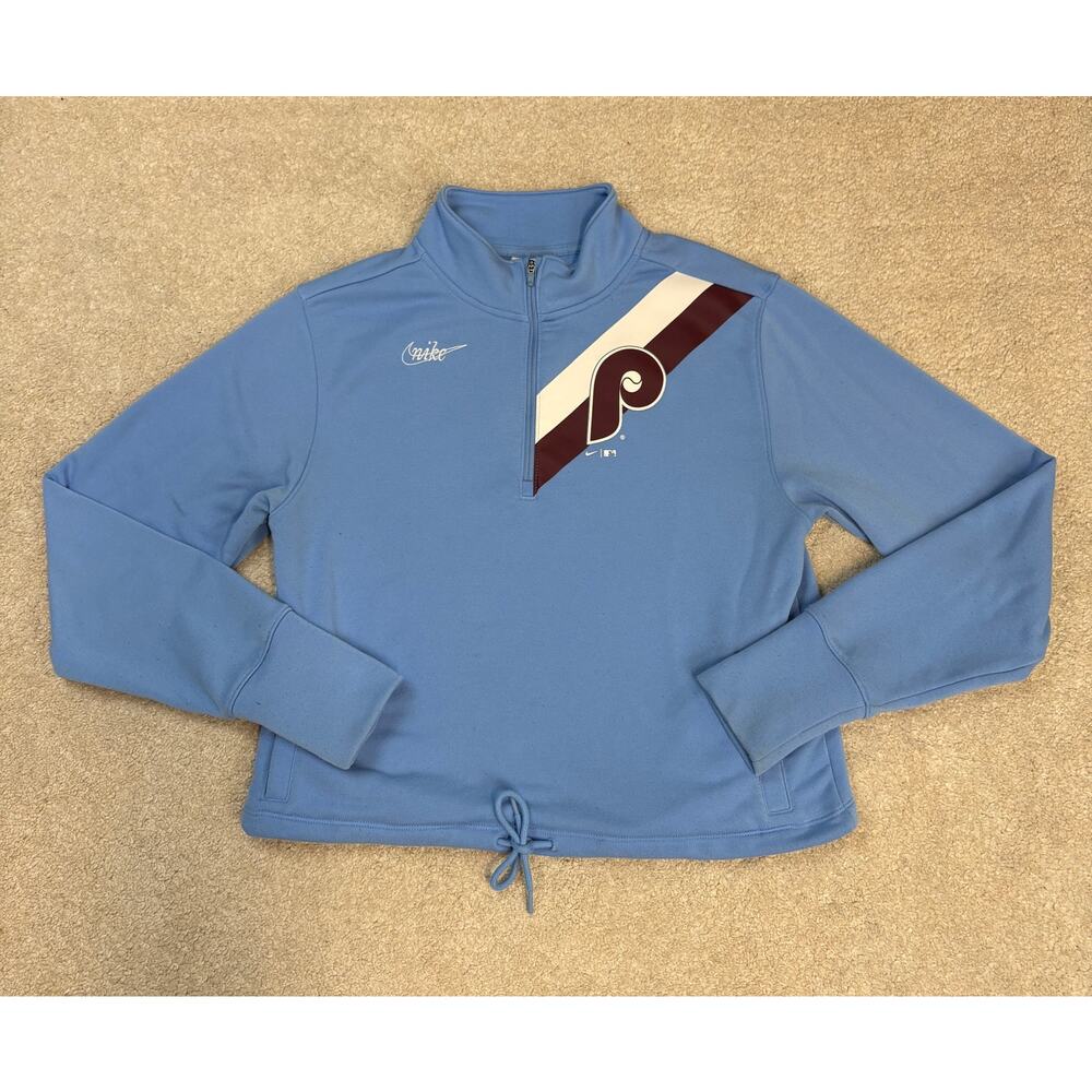 Nike Philadelphia Phillies 1980 Stripe 1/2 Zip Pullover Sweatshirt Size S